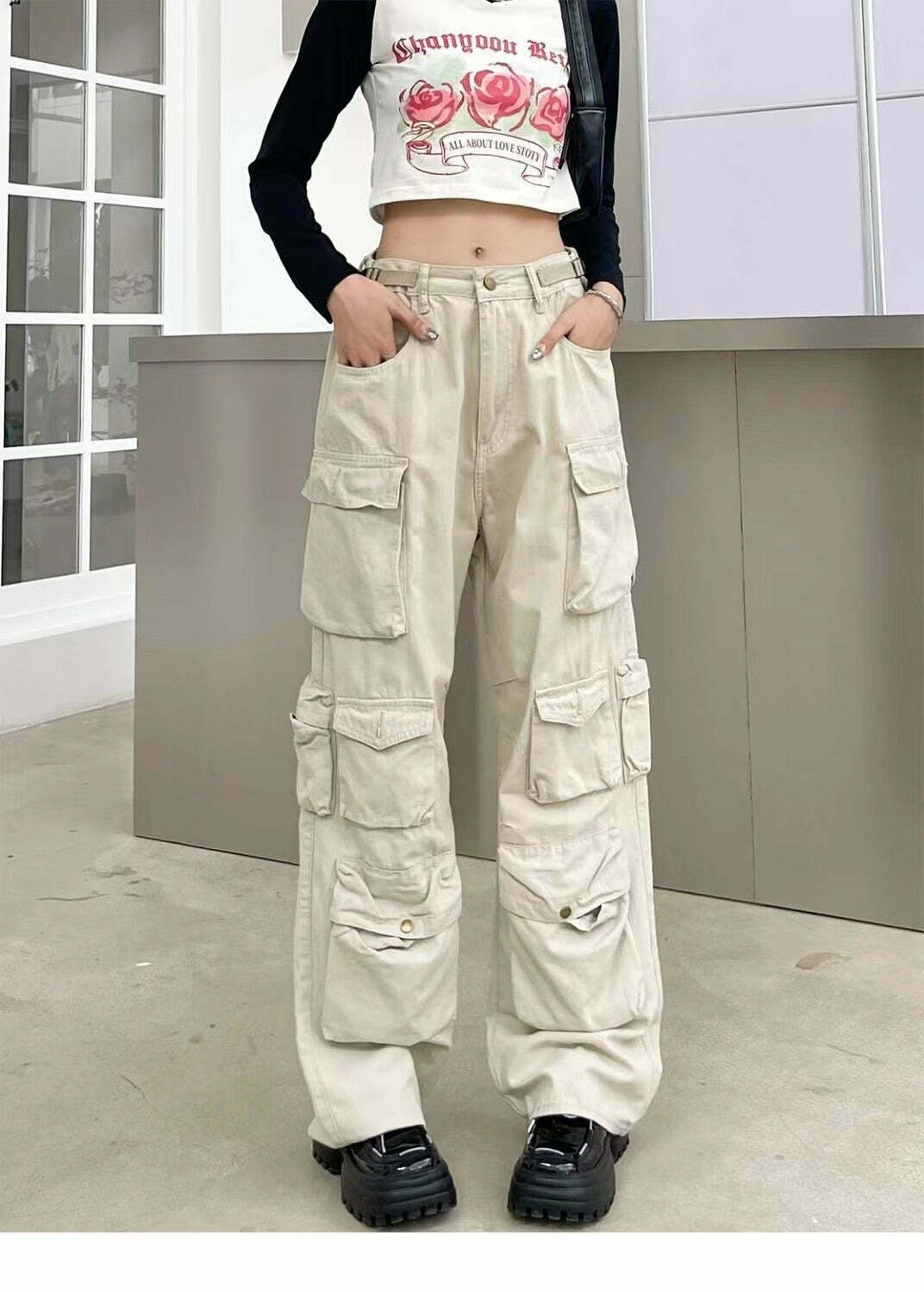 Y2K Baggy Blue Washed Cargo Pants - Retro 90s Grunge Summer Outfit, Y2K Fashion Essentials