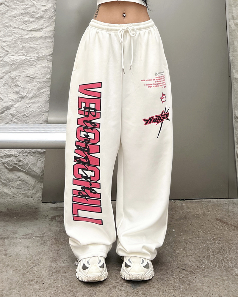 Y2K Baggy Sweatpants - Retro 90s Grunge, Summer Y2K Outfits, Pastel Goth, Hip Hop Fashion