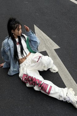 Y2K Baggy Sweatpants - Retro 90s Grunge, Summer Y2K Outfits, Pastel Goth, Hip Hop Fashion