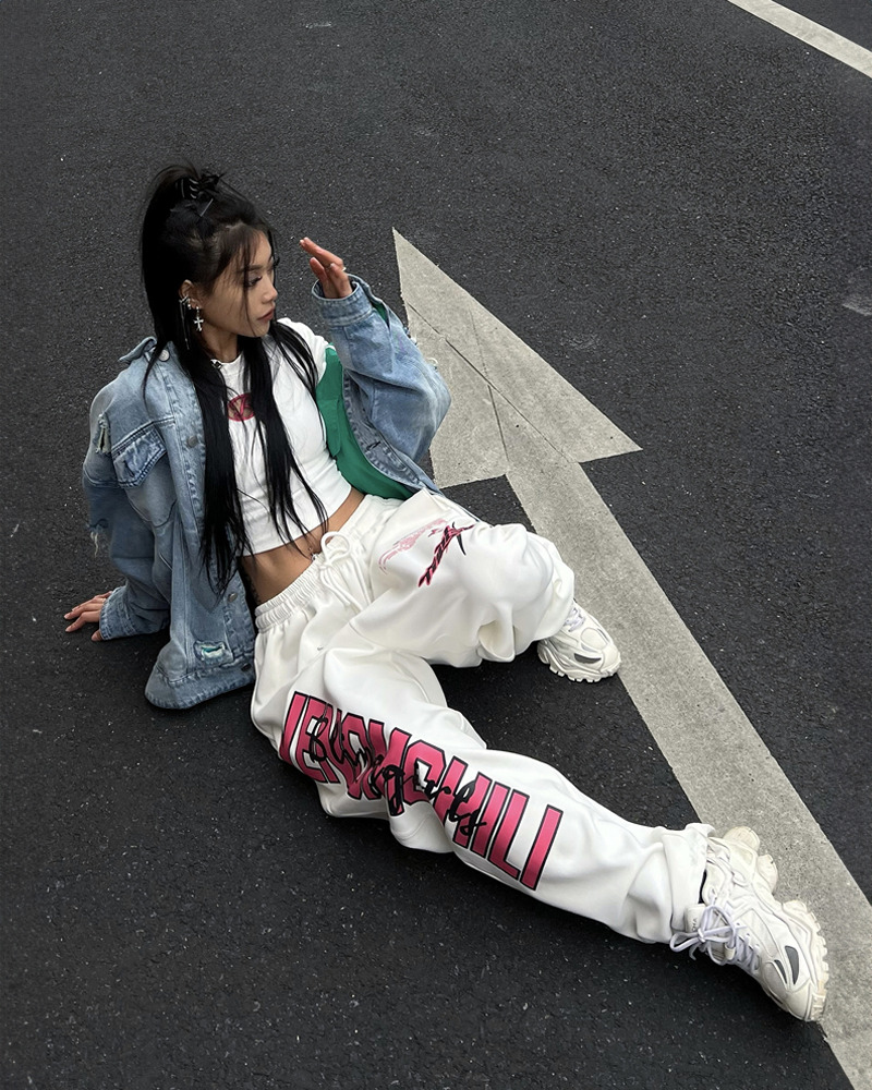Y2K Baggy Sweatpants - Retro 90s Grunge, Summer Y2K Outfits, Pastel Goth, Hip Hop Fashion