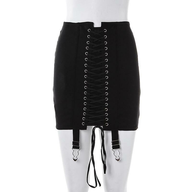 Y2K Bandage Lace Up Skirt - 90s Grunge, Retro, Pastel Goth, Summer & Party Outfits