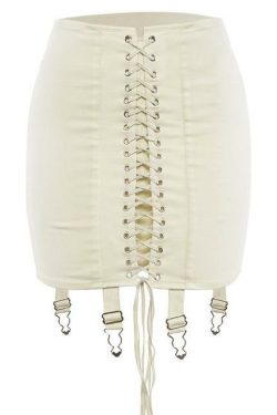 Y2K Bandage Lace Up Skirt - 90s Grunge, Retro, Pastel Goth, Summer & Party Outfits