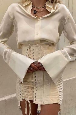 Y2K Bandage Lace Up Skirt - 90s Grunge, Retro, Pastel Goth, Summer & Party Outfits