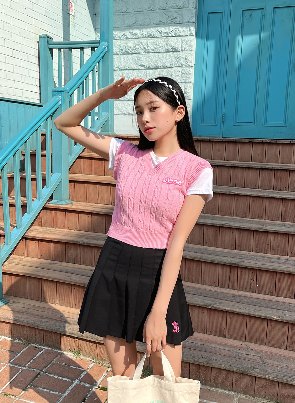Y2K Barbie Town Summer Knit Vest - Retro 90s Grunge, Pastel Goth, Y2K Party & Club Outfits
