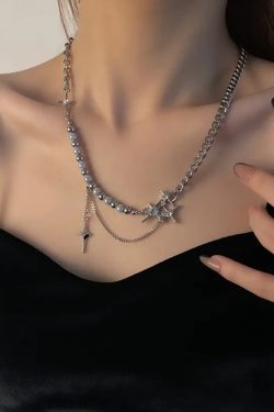 Y2K Beaded Necklace - Retro 90s Grunge, Y2K Summer Outfits, Popstar & Party Fashion