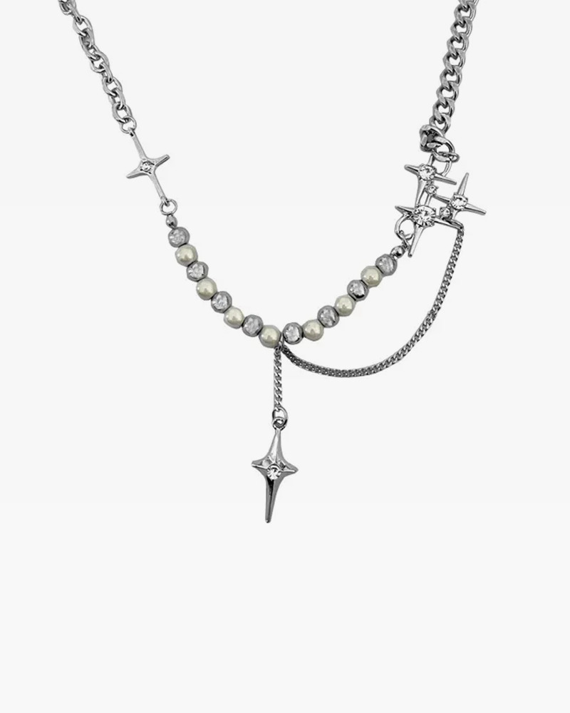 Y2K Beaded Necklace - Retro 90s Grunge, Y2K Summer Outfits, Popstar & Party Fashion
