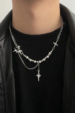 Y2K Beaded Necklace - Retro 90s Grunge, Y2K Summer Outfits, Popstar & Party Fashion