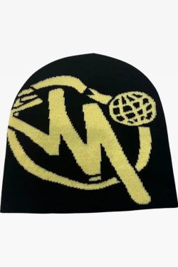 Y2K Beanie Hat - Retro 90s Grunge, Y2K Summer & Party Outfits, Gothic & Pastel Goth Style