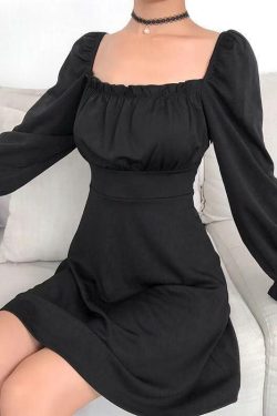 Y2K Black Bandage Back Mini Dress - 90s Grunge, Retro Summer, Party & Club Outfit