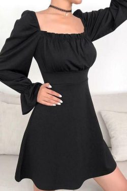 Y2K Black Bandage Back Mini Dress - 90s Grunge, Retro Summer, Party & Club Outfit