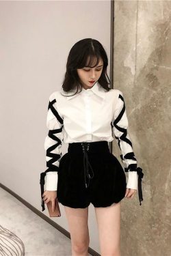 Y2K Black Bandage Shirt - 90s Grunge, Retro Style, Y2K Summer & Party Outfits