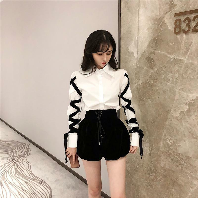Y2K Black Bandage Shirt - 90s Grunge, Retro Style, Y2K Summer & Party Outfits