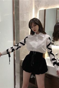 Y2K Black Bandage Shirt - 90s Grunge, Retro Style, Y2K Summer & Party Outfits