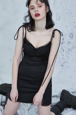 Y2K Black Bodycon Mini Dress - 90s Grunge, Retro Summer Outfit, Y2K Party & Club Fashion