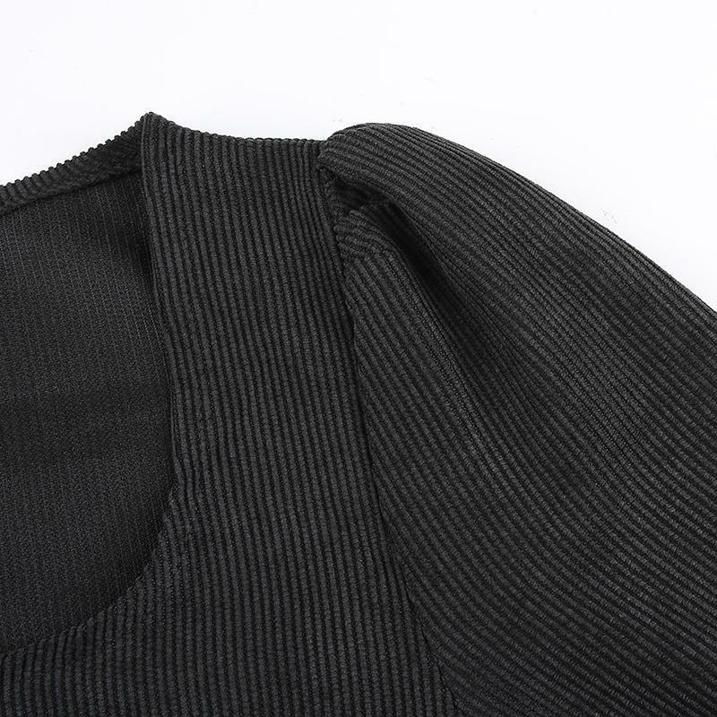 Y2K Black Button Mini Dress - 90s Grunge, Retro Summer Outfit, Y2K Party & Club Fashion