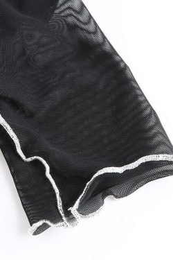 Y2K Black Frill Mini Dress - 90s Grunge, Retro Summer Outfit, Gothic Y2K Party Fashion