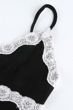 Y2K Black Lace Mini Bodycon Dress - 90s Grunge, Retro Summer, Party & Club Outfit