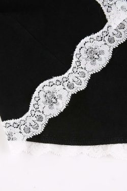 Y2K Black Lace Mini Bodycon Dress - 90s Grunge, Retro Summer, Party & Club Outfit