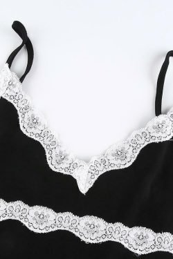 Y2K Black Lace Mini Bodycon Dress - 90s Grunge, Retro Summer, Party & Club Outfit