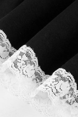 Y2K Black Lace Mini Skirt - 90s Grunge, Retro Summer Outfit, Gothic Y2K Fashion