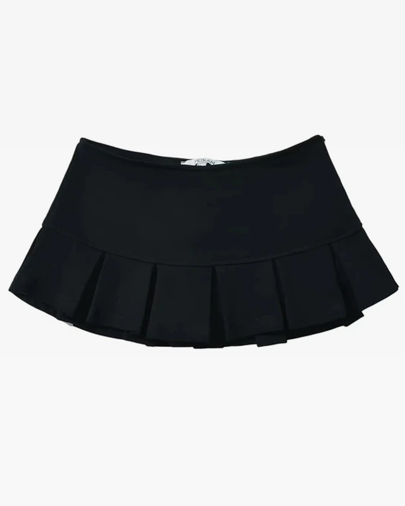 Y2K Black Pleated Mini Skirt - 90s Grunge, Retro Summer Outfit, Gothic Y2K Fashion