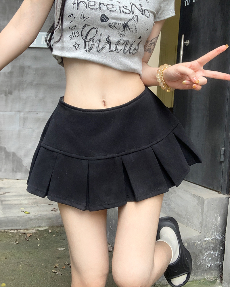 Y2K Black Pleated Mini Skirt - 90s Grunge, Retro Summer Outfit, Gothic Y2K Fashion
