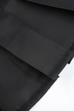 Y2K Black Pleated Skirt - 90s Grunge, Retro Summer Outfit, Gothic Y2K Fashion
