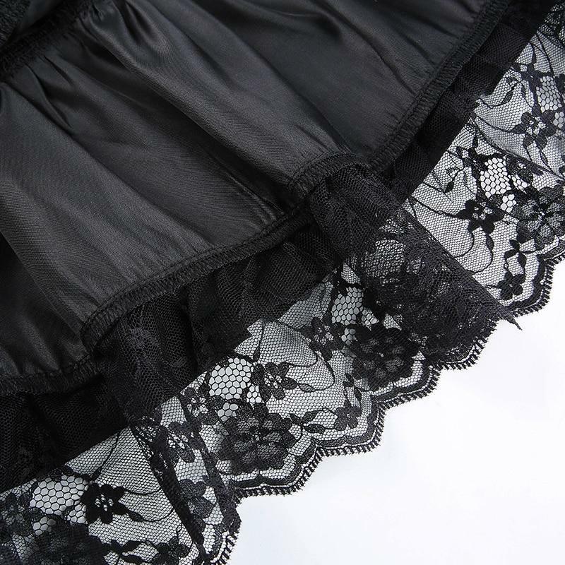 Y2K Black Pleated Skirt - 90s Grunge, Retro Summer Outfit, Gothic Y2K Fashion