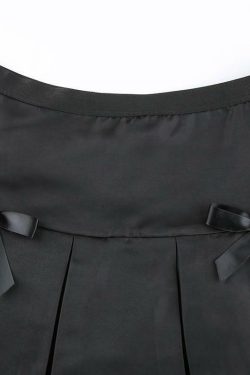 Y2K Black Pleated Skirt - 90s Grunge, Retro Summer Outfit, Gothic Y2K Fashion