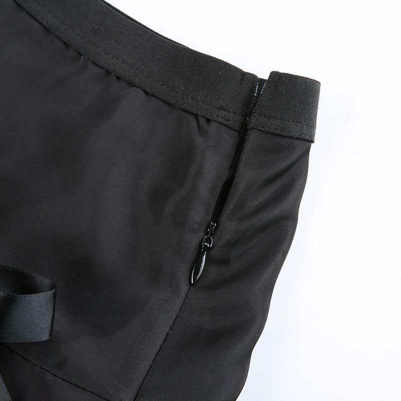 Y2K Black Pleated Skirt - 90s Grunge, Retro Summer Outfit, Gothic Y2K Fashion