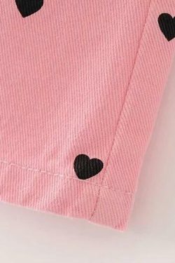 Y2K Black Skirt with Pink Hearts - Perfect for 90s Grunge, Summer Outfits, and Retro Parties