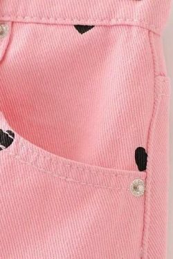 Y2K Black Skirt with Pink Hearts - Perfect for 90s Grunge, Summer Outfits, and Retro Parties