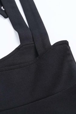 Y2K Black Strap Skirt - 90s Grunge, Retro, Gothic, Summer Y2K Outfits, Y2K Party Fashion