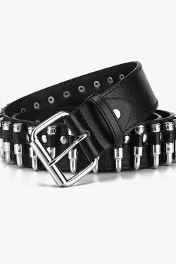 Y2K Bullet Belt - Retro 90s Grunge, Gothic, and Popstar Fashion Accessory for Y2K Outfits