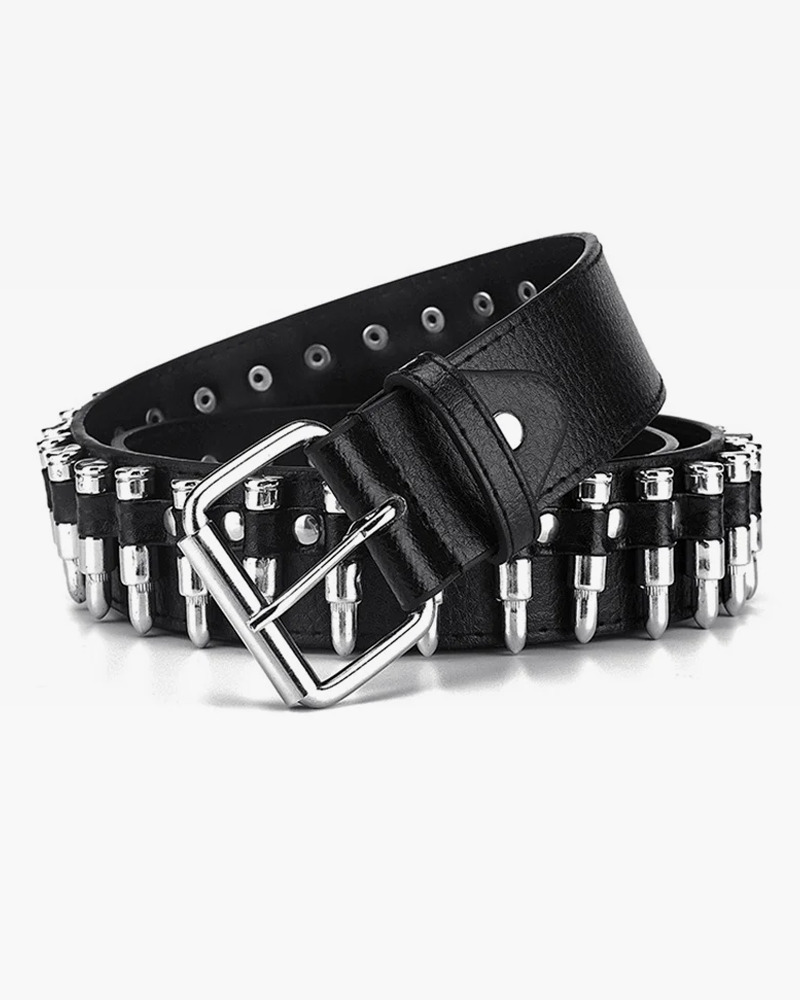 Y2K Bullet Belt - Retro 90s Grunge, Gothic, and Popstar Fashion Accessory for Y2K Outfits