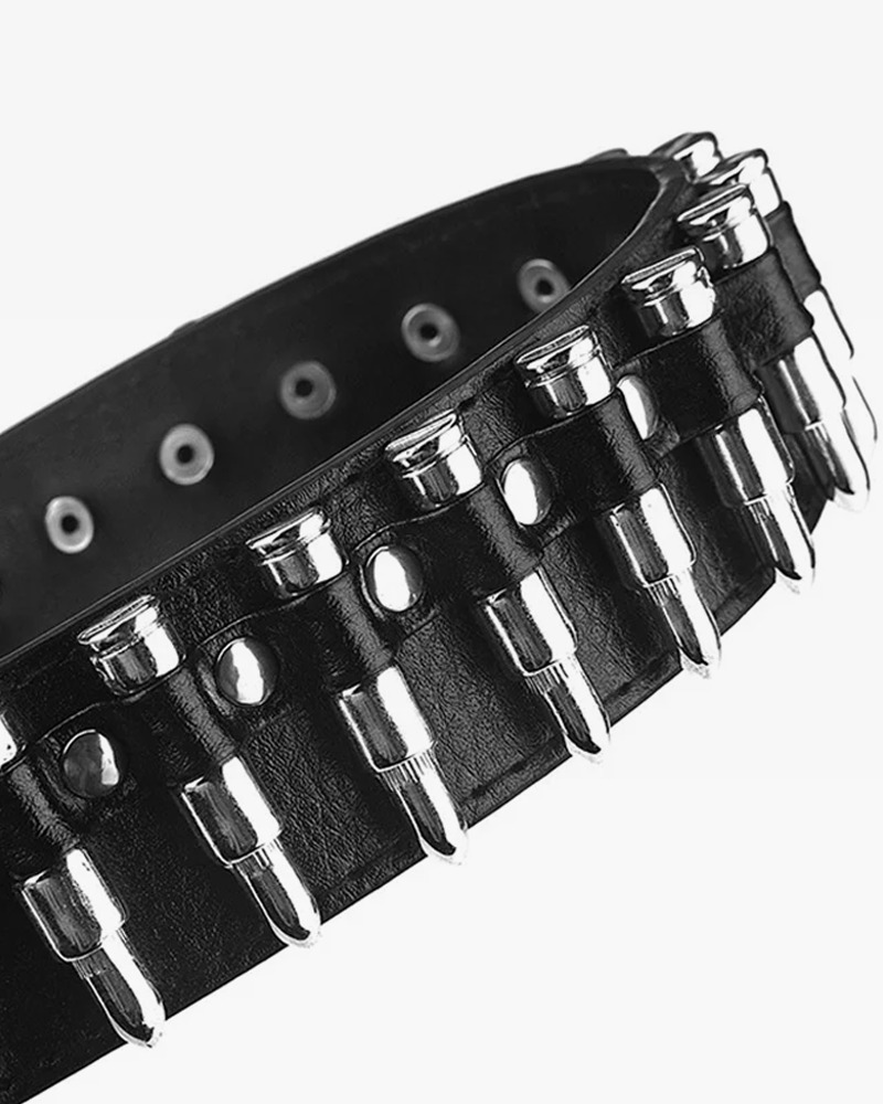 Y2K Bullet Belt - Retro 90s Grunge, Gothic, and Popstar Fashion Accessory for Y2K Outfits