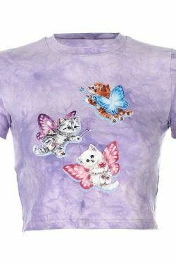 Y2K Butterfly Crop Top Tank - 90s Grunge, Retro Summer, Pastel Goth, Y2K Party Outfit