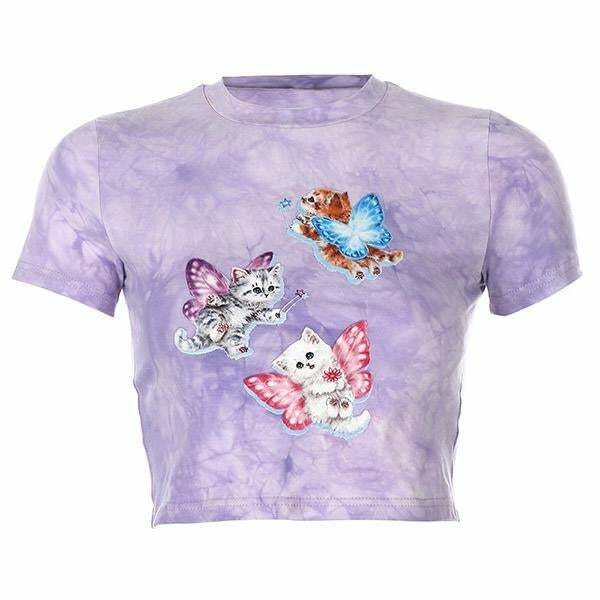 Y2K Butterfly Crop Top Tank - 90s Grunge, Retro Summer, Pastel Goth, Y2K Party Outfit