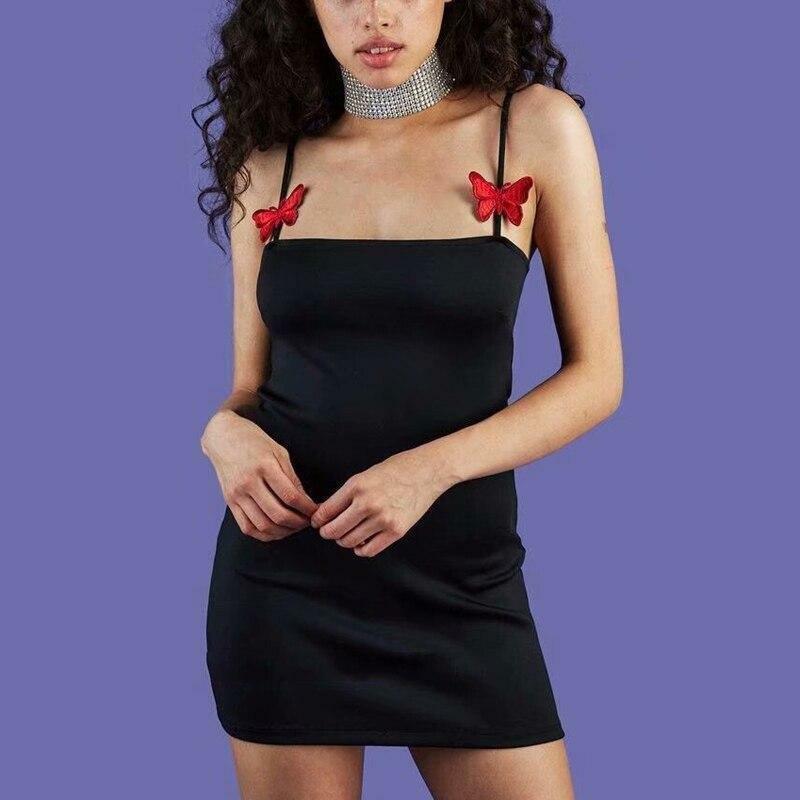 Y2K Butterfly Mini Dress - 90s Grunge, Retro Summer Outfit, Pastel Goth, Y2K Party Look