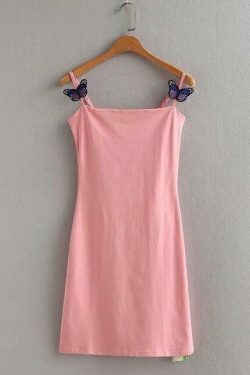 Y2K Butterfly Mini Dress - 90s Grunge, Retro Summer Outfit, Pastel Goth, Y2K Party Look