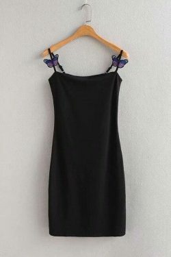 Y2K Butterfly Mini Dress - 90s Grunge, Retro Summer Outfit, Pastel Goth, Y2K Party Look