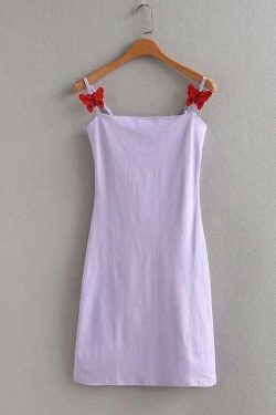 Y2K Butterfly Mini Dress - 90s Grunge, Retro Summer Outfit, Pastel Goth, Y2K Party Look