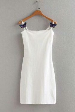 Y2K Butterfly Mini Dress - 90s Grunge, Retro Summer Outfit, Pastel Goth, Y2K Party Look