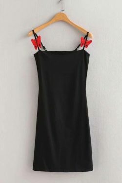 Y2K Butterfly Mini Dress - 90s Grunge, Retro Summer Outfit, Pastel Goth, Y2K Party Look