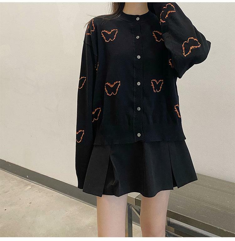 Y2K Butterfly Pattern Shirt - 90s Grunge, Retro Summer, Pastel Goth, Y2K Club & Party Outfits
