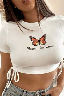 Y2K Butterfly Tank Top - White | 90s Grunge, Retro Summer, Y2K Club & Party Outfits