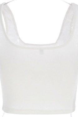 Y2K Butterfly White Crop Top - 90s Grunge, Retro Summer, Pastel Goth, Y2K Party & Club Outfits