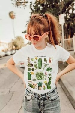 Y2K Cactus Types T-Shirt ?? | Retro 90s Grunge, Summer Y2K Outfits, Pastel Goth, Y