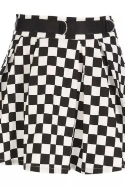 Y2K Checkered Flow Skirt - 90s Grunge, Retro Summer Outfit, Y2K Fashion, Pastel Goth Style