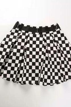 Y2K Checkered Flow Skirt - 90s Grunge, Retro Summer Outfit, Y2K Fashion, Pastel Goth Style